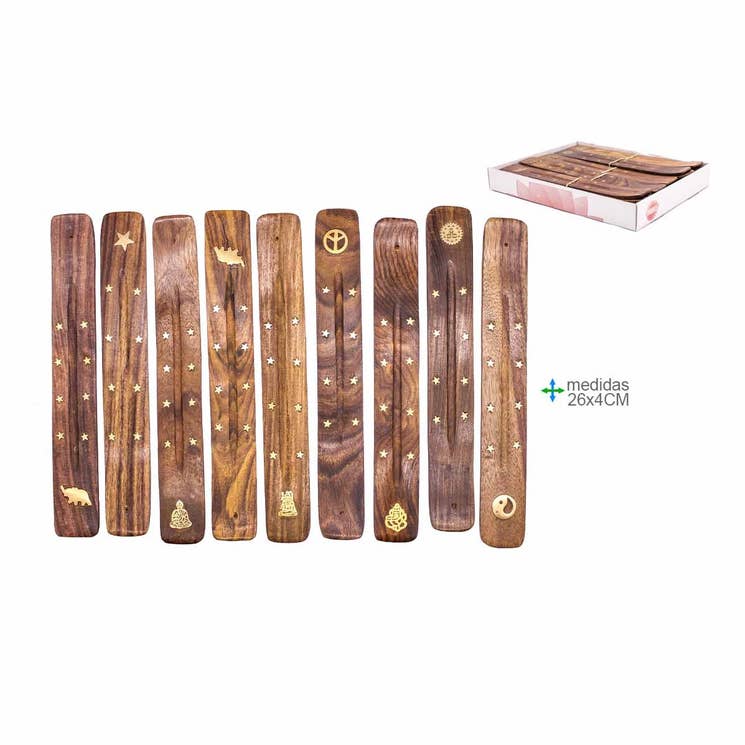 Portaincienso de madera 26 cm